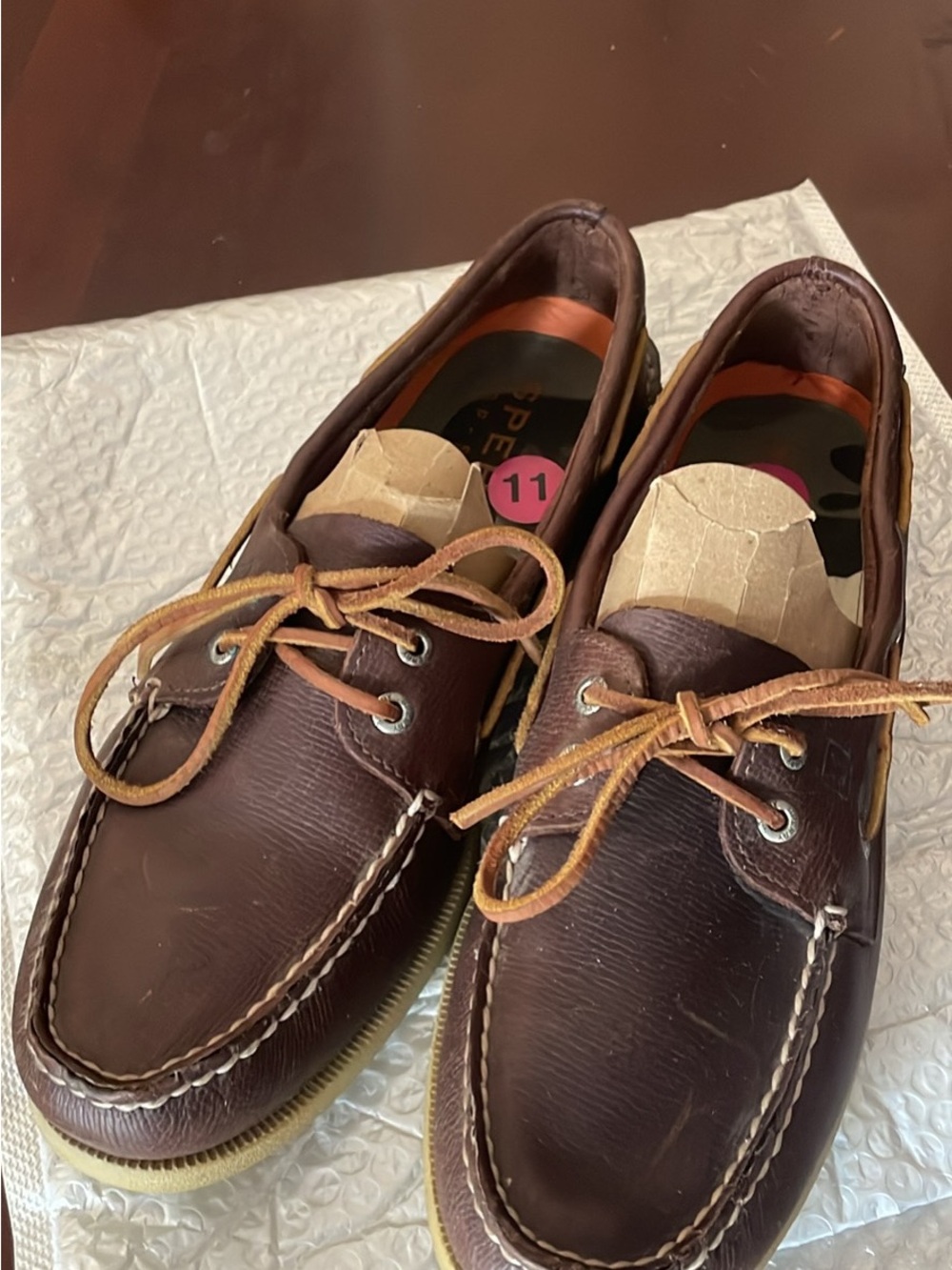 Sperry Authentic Original 2-Eye Boat Shoes size 11 classic brown leather